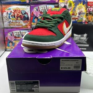 Nike SB Dunk Low Pro Red and Green Sneakers